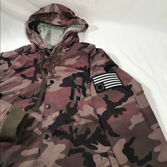 Menβs Black Scale Camo Pattern Snap Up Jacket Size Medium - Picture 5 of 7
